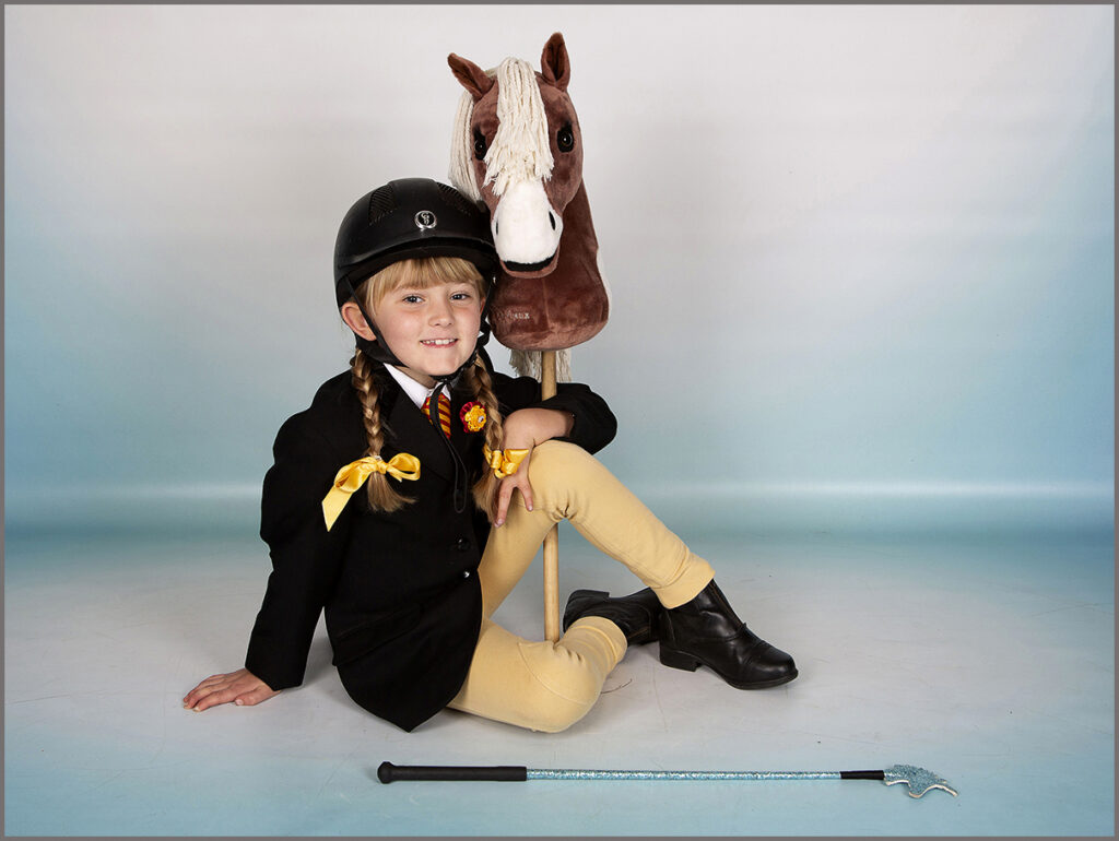 hobby horse riding portrait from The North East Hobbies Portrait Competition, captured by Village Photography Hebburn in Gateshead